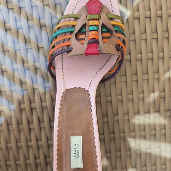 Prada Leather Strapy Heeled Slides - Picture 7 of 11